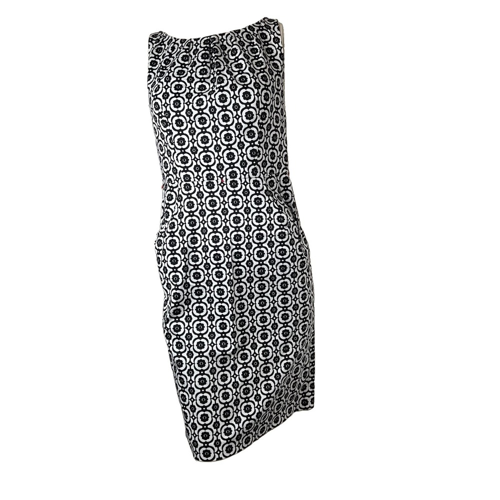 Nine West Women Black White Cotton  Dress Size 6 NO BELT